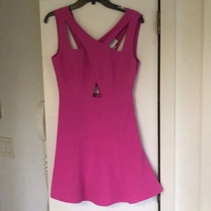Bright fuchsia cut out detail dress